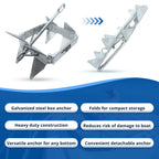 Anchor-Man Box Anchor Kit 19 lbs / 25 lbs - Ultimate Boat Anchor Kit, Hot Dipped Galvanized 9 Gauge Steel Boat Anch