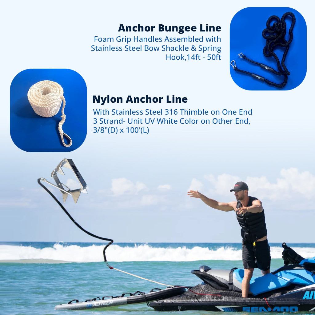 Anchor-Man Box Anchor Kit 19 lbs / 25 lbs - Ultimate Boat Anchor Kit, Hot Dipped Galvanized 9 Gauge Steel Boat Anch