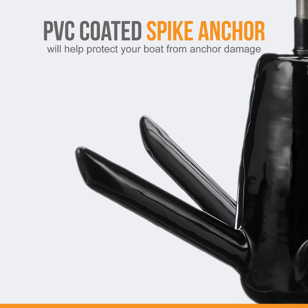 Anchor-Man Vinyl-Coated Richter Anchor - Spike Anchor for Boats, Offers High Performance in Diverse Lakebeds and Ri