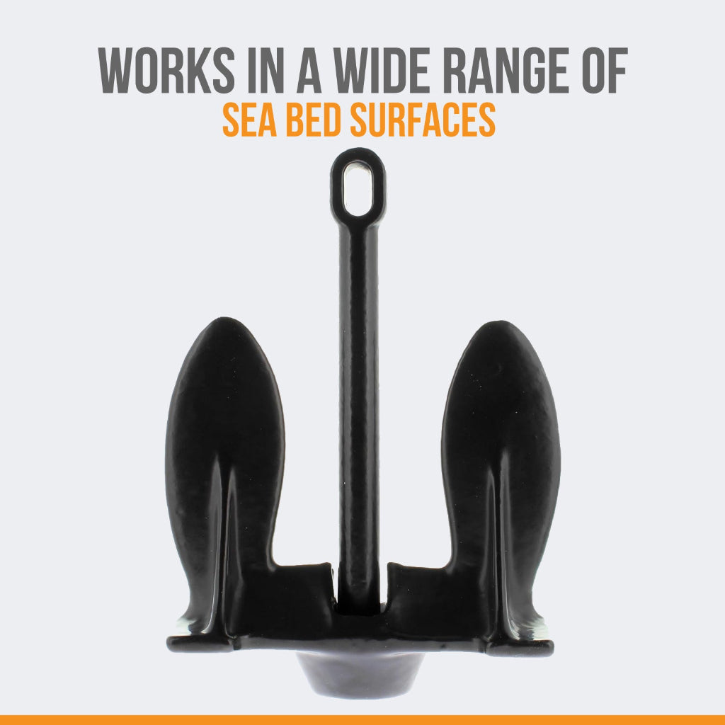 Anchor-Man Navy Anchor(5lb / 10lb / 15lb / 20lb) Black Vinyl Coated Naval Anchors for Boats with Impressive Holding