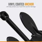Anchor-Man Navy Anchor(5lb / 10lb / 15lb / 20lb) Black Vinyl Coated Naval Anchors for Boats with Impressive Holding