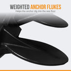 Anchor-Man Navy Anchor(5lb / 10lb / 15lb / 20lb) Black Vinyl Coated Naval Anchors for Boats with Impressive Holding