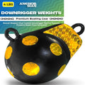 Anchor-Man Downrigger Weights 4lbs 6lbs 10lbs 15lbs - Round Shaped Vinyl Coated Downrigger Ball for Salmon, Protect