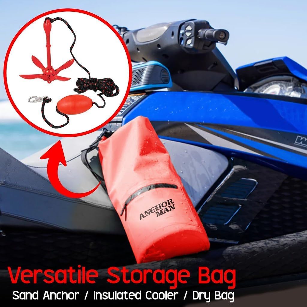 Anchor-Man 3.5 LB Folding Kayak Complete Grapnel Anchor - 10L Storage Kayak Anchor - Mushroom Anchor, Jet Ski Ancho