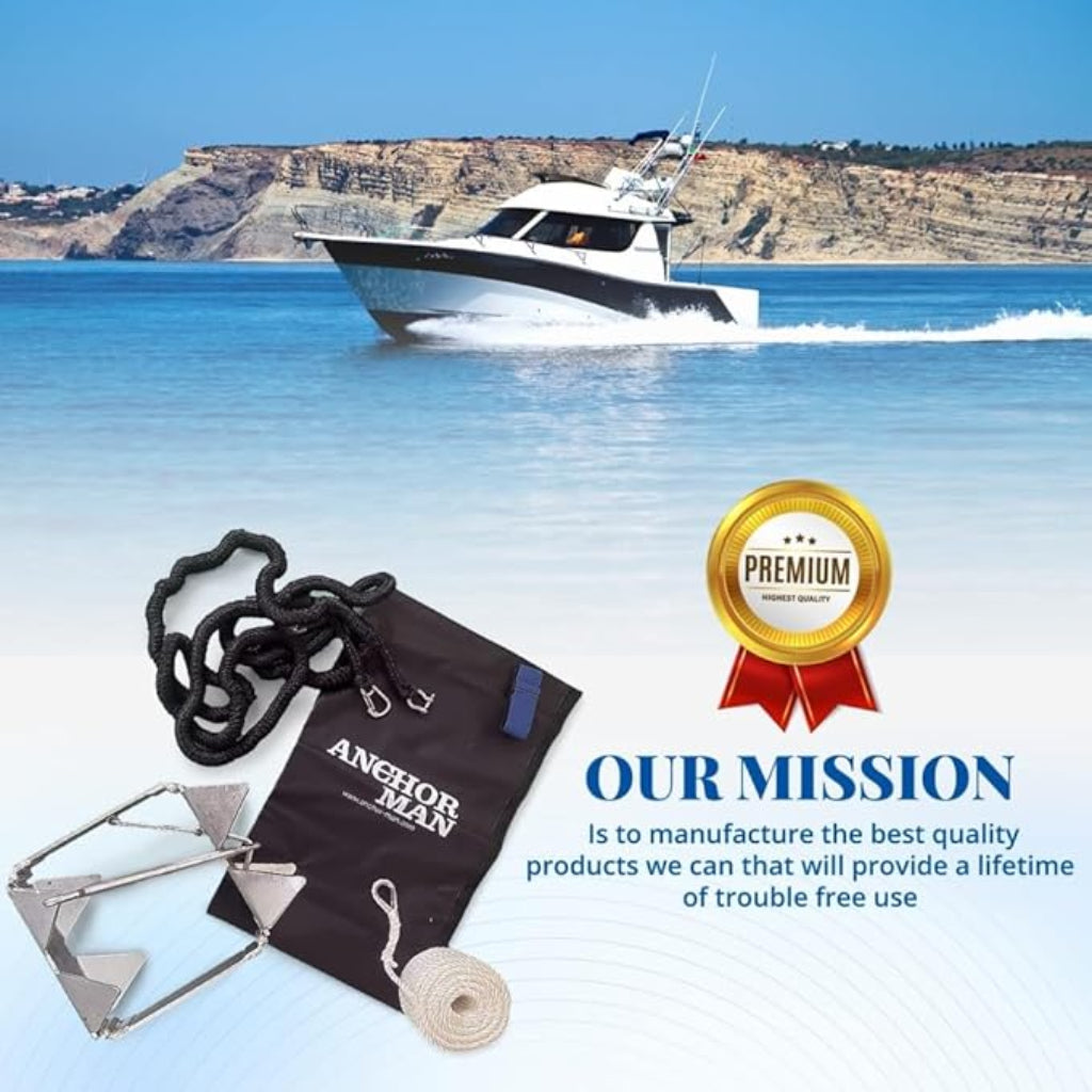 Heavy Duty Anchor Bag for Boats (18 x 29 / 22 x 33 ) Waterproof Rope Bag for Anchors, Floats, Life Jackets Bumper S Anchor-Man