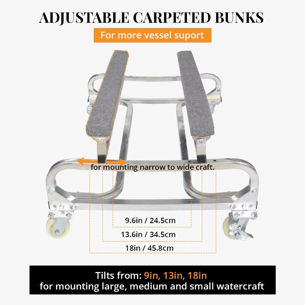 Anchor-Man Jet Ski Dolly, Small Boat Dolly Jetski Stand for Moving Watercraft, Adjustable Jet Ski Trailer with 4 Ca
