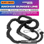 Anchor-Man Boat Bungee Dock Lines 7ft-22ft / 14ft-50ft Heavy-Duty Bungee Anchor Line with 316 Stainless Steel Clips