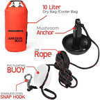 Anchor-Man Anchors Folding Kayak Grapnel Anchor, 8LB Mushroom Anchor, Complete Jet Ski Anchor Kit with PVC Coated C