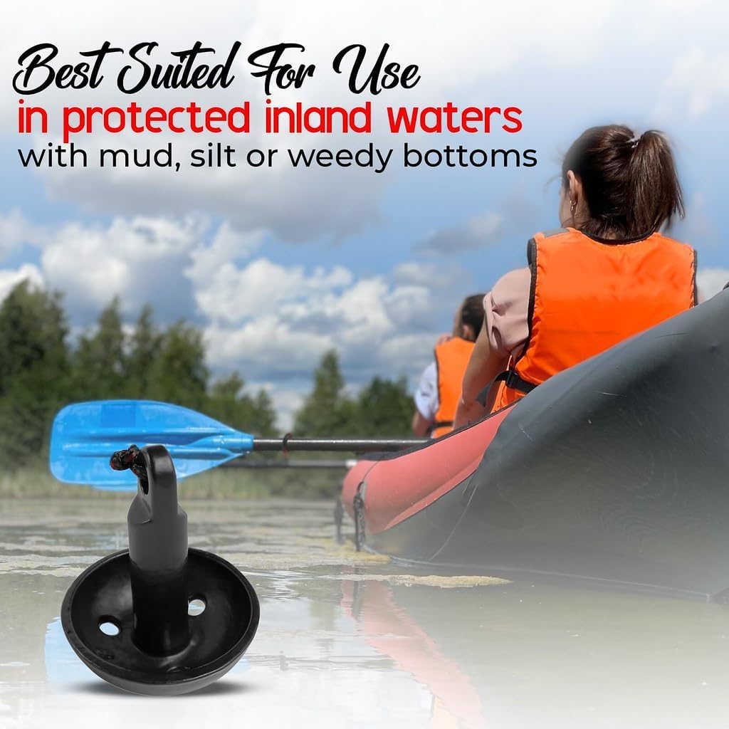Anchor-Man Anchors Folding Kayak Grapnel Anchor, 8LB Mushroom Anchor, Complete Jet Ski Anchor Kit with PVC Coated C