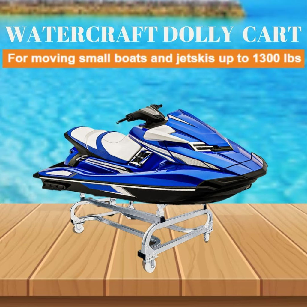 Anchor-Man Jet Ski Dolly, Small Boat Dolly Jetski Stand for Moving Watercraft, Adjustable Jet Ski Trailer with 4 Ca
