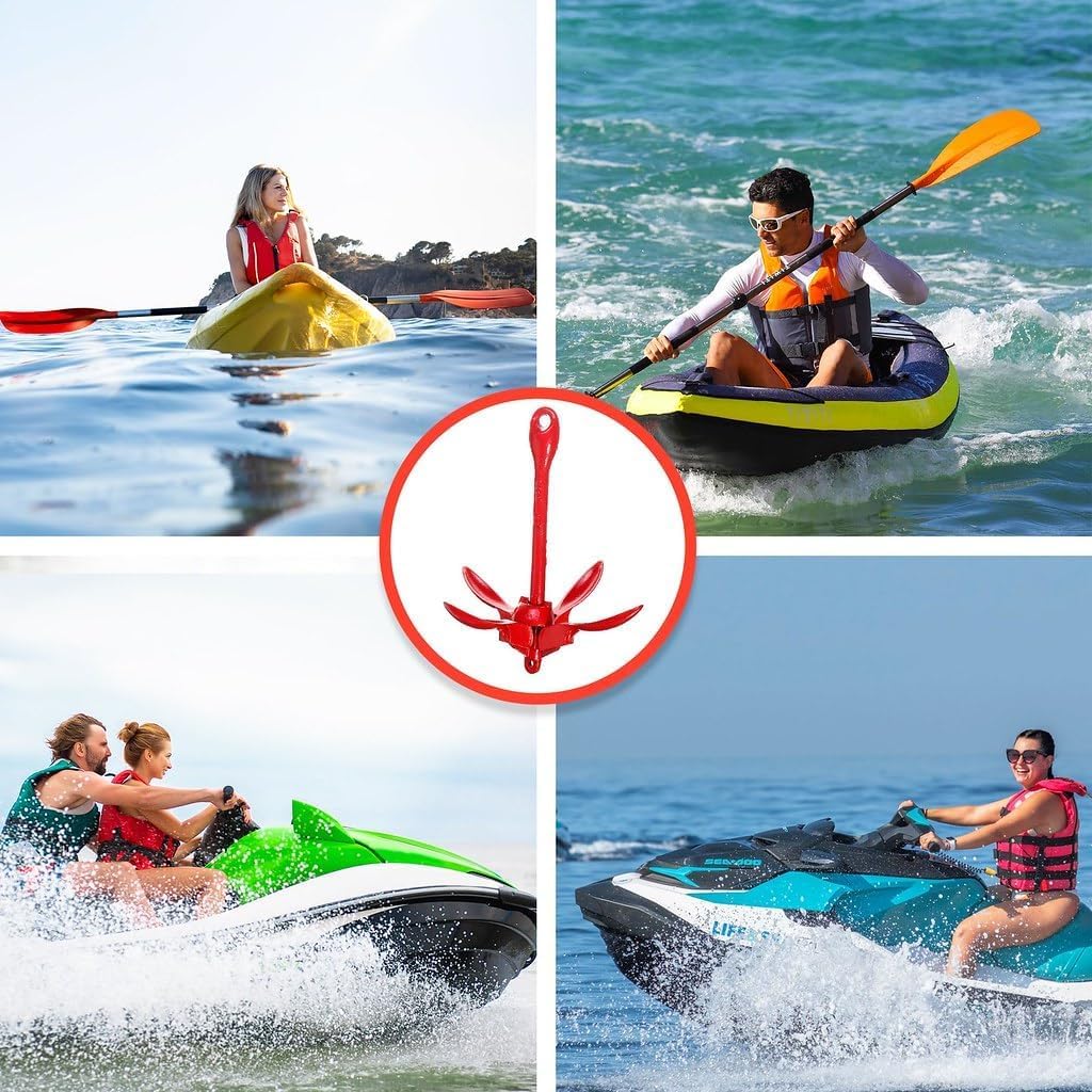 Anchor-Man 3.5 LB Folding Kayak Complete Grapnel Anchor - 10L Storage Kayak Anchor - Mushroom Anchor, Jet Ski Ancho
