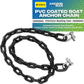 Anchor-Man PVC Coated Boat Anchor Chain with Stainless Steel Shackles Heavy-Duty, Corrosion-Resistant Marine Safety