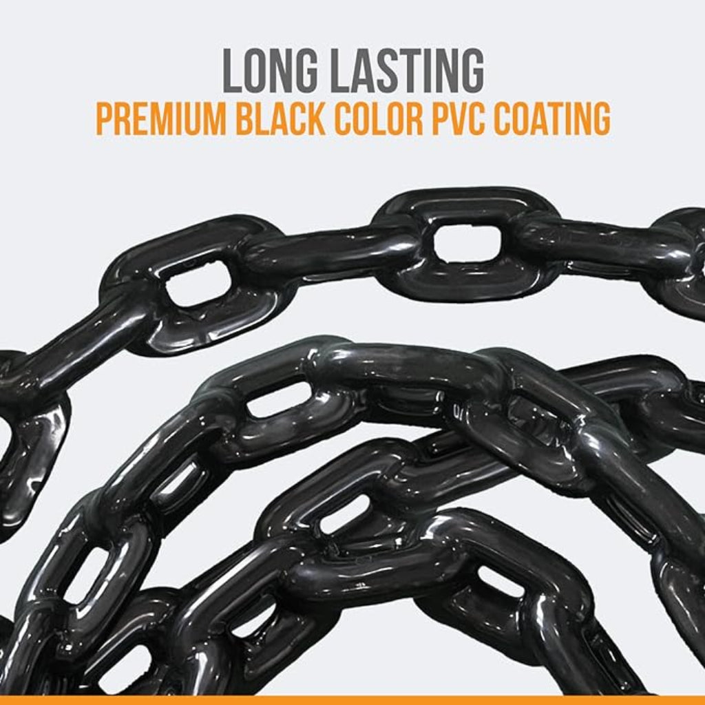Anchor-Man PVC Coated Boat Anchor Chain with Stainless Steel Shackles Heavy-Duty, Corrosion-Resistant Marine Safety