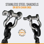 Anchor-Man PVC Coated Boat Anchor Chain with Stainless Steel Shackles Heavy-Duty, Corrosion-Resistant Marine Safety