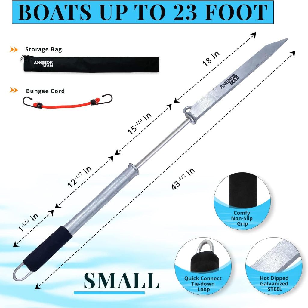 Anchor-Man Beach Spike Anchor for PWCs, Small to Medium Boats, Kayaks, Canoes, Jet Skis and Multipurpose Pure Carbo