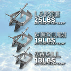 Anchor-Man Boat Slide Box Anchors, 100 Hot Dipped Galvanized Foldable Sliding Cube Anchor Suitable for 23 to 40ft O