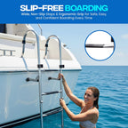 4 Step Mount Ladder, Stainless Steel, Foldable 46 L x 14W, 29 Stowed, Durable Boat Boarding Ladder Anchor-Man