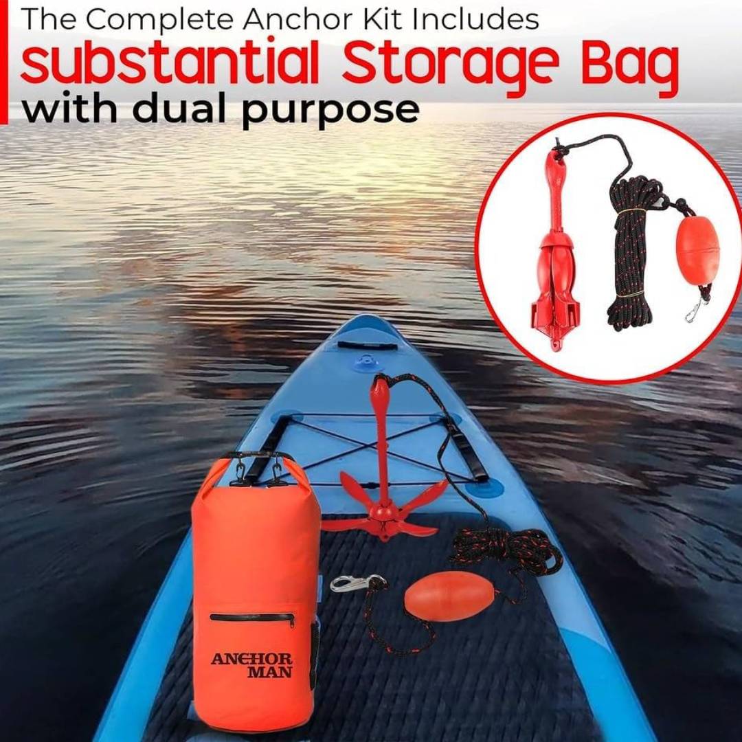 Anchor-Man 3.5 LB Folding Kayak Complete Grapnel Anchor - 10L Storage Kayak Anchor - Mushroom Anchor, Jet Ski Ancho