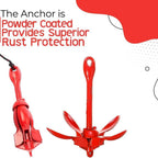 Anchor-Man 3.5 LB Folding Kayak Complete Grapnel Anchor - 10L Storage Kayak Anchor - Mushroom Anchor, Jet Ski Ancho