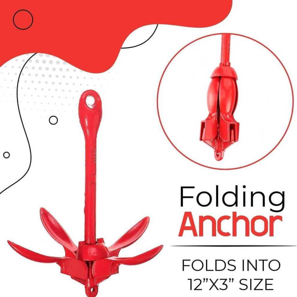Anchor-Man 3.5 LB Folding Kayak Complete Grapnel Anchor - 10L Storage Kayak Anchor - Mushroom Anchor, Jet Ski Ancho