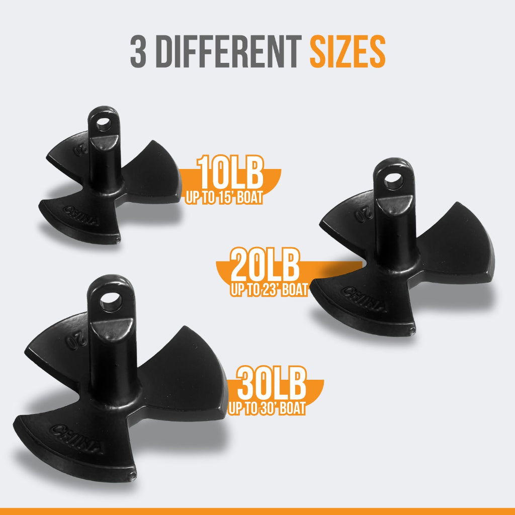 Anchor-Man River Anchor, Black Vinyl Coated Mushroom Anchor for Boats - Marine Grade Boat Anchor with Impressive Ho