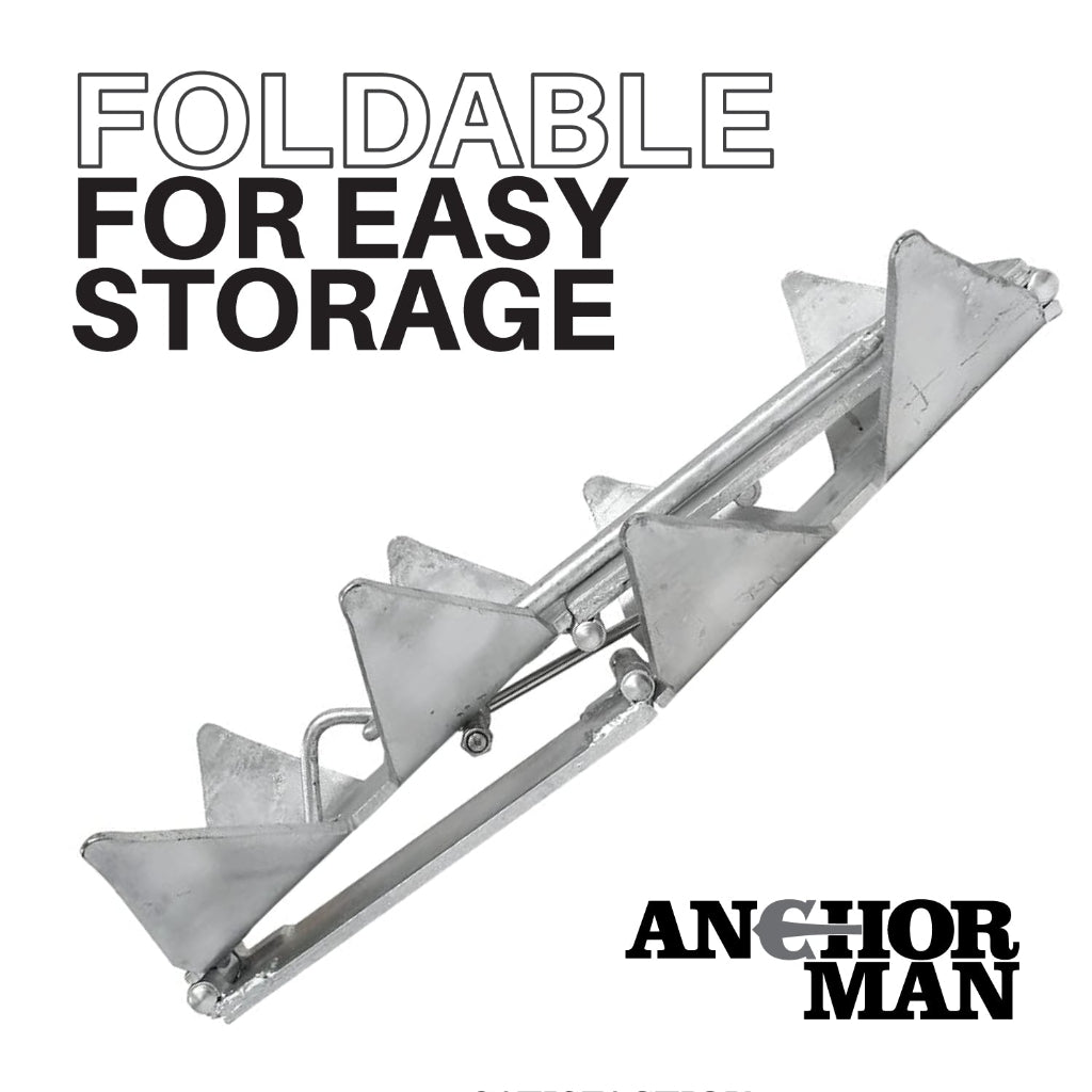 Anchor-Man Boat Slide Box Anchors, 100 Hot Dipped Galvanized Foldable Sliding Cube Anchor Suitable for 23 to 40ft O